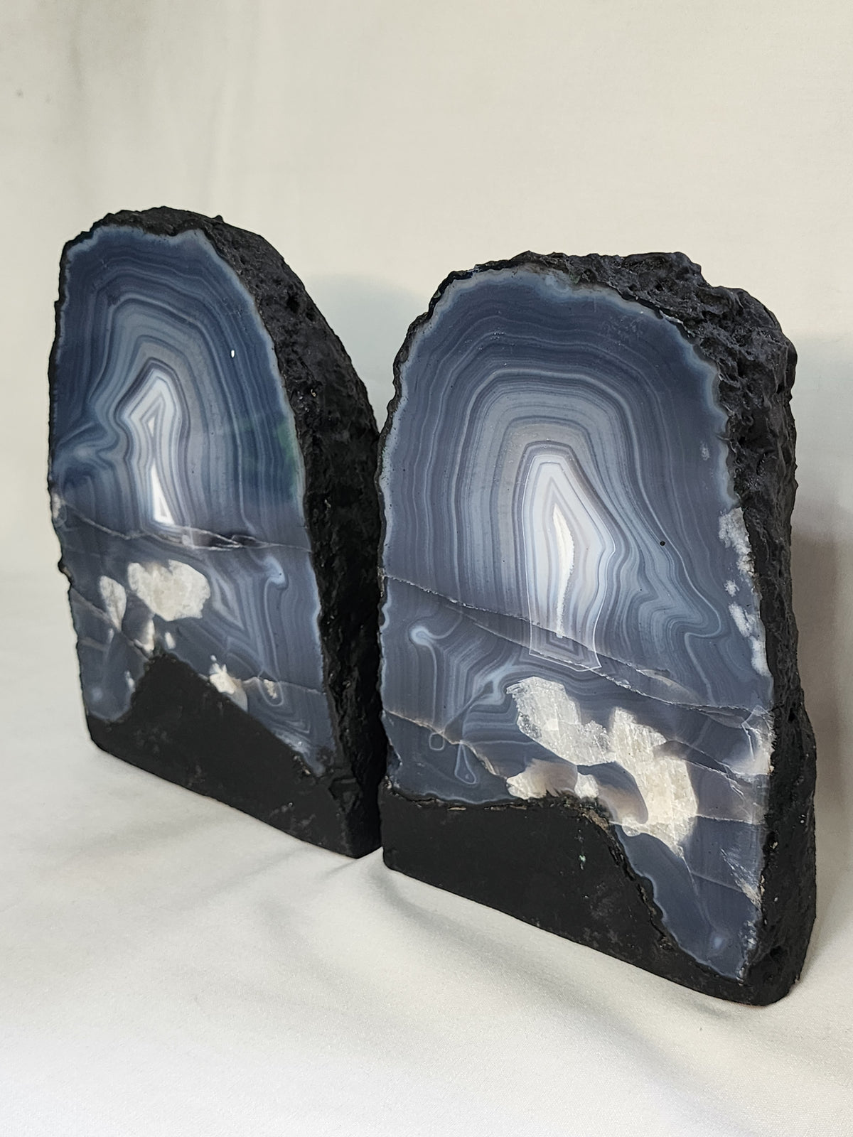 Blue Agate Cathedral Pair