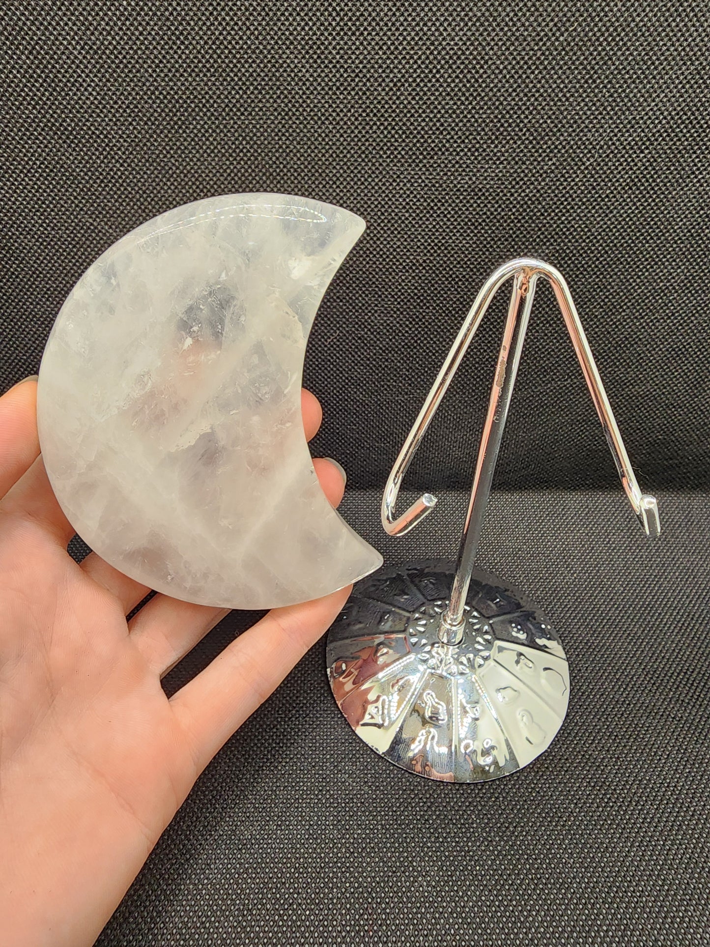 Clear Quartz Moon Display