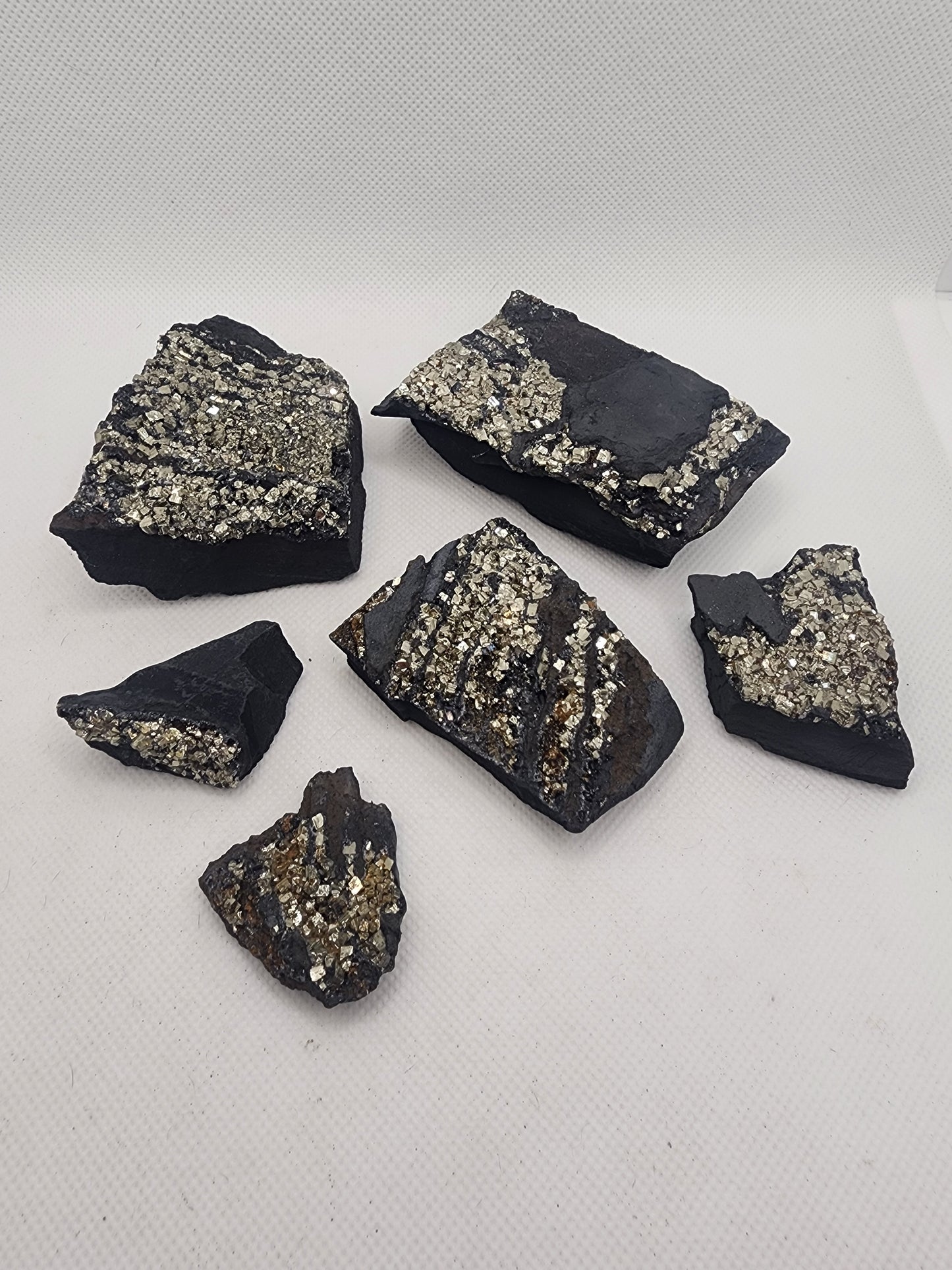 Pyrite on Shungite Specimen 1pc