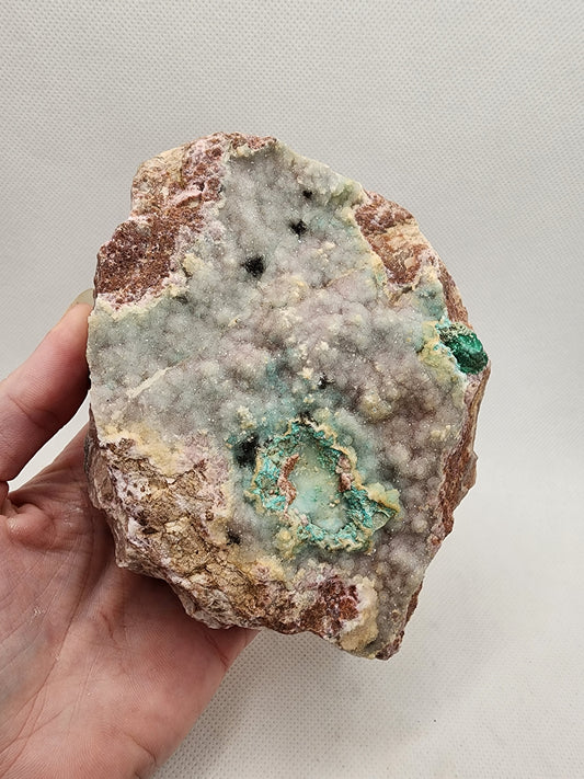 Malachite on Cobaltoan Calcite Specimen