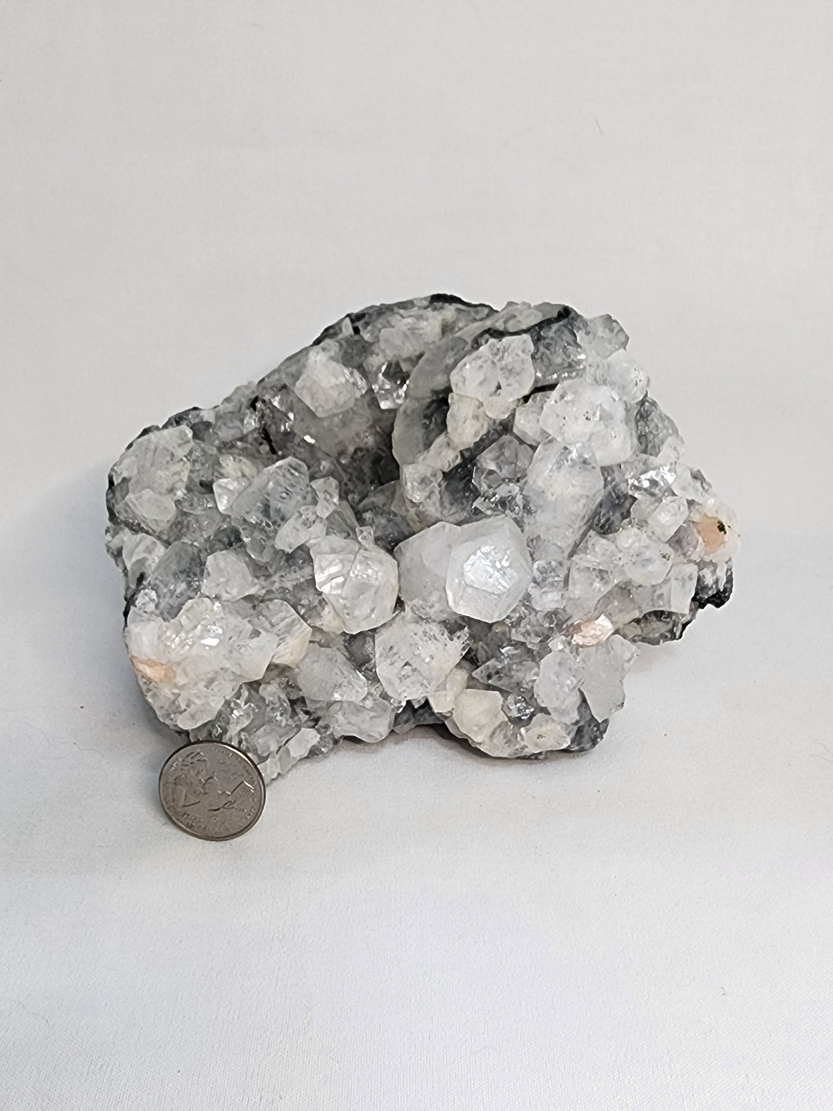 Apophylite Specimen with Calcite