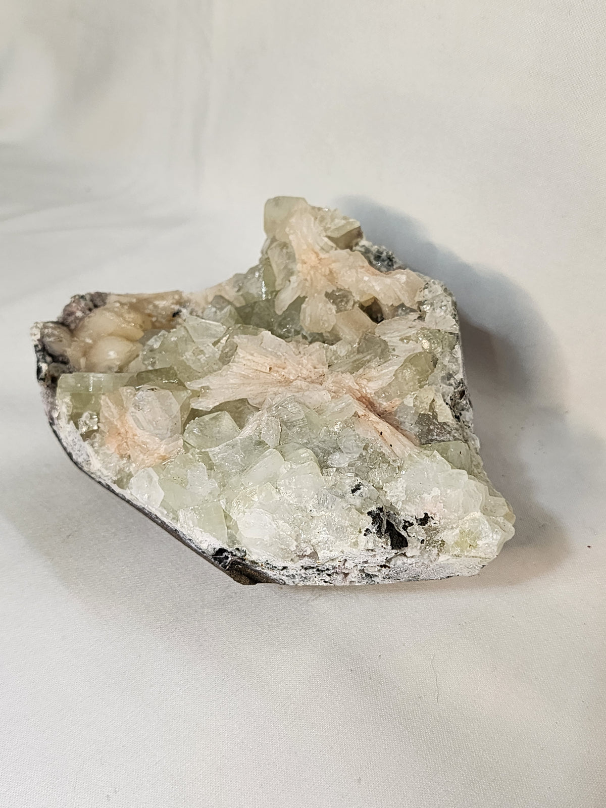 Calcite Specimen with Peach Stilbite