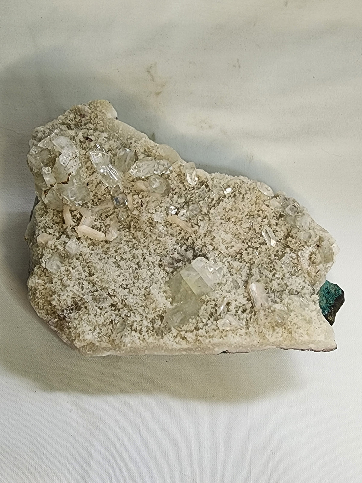 Apophylite on Druzy Quartz Specimen