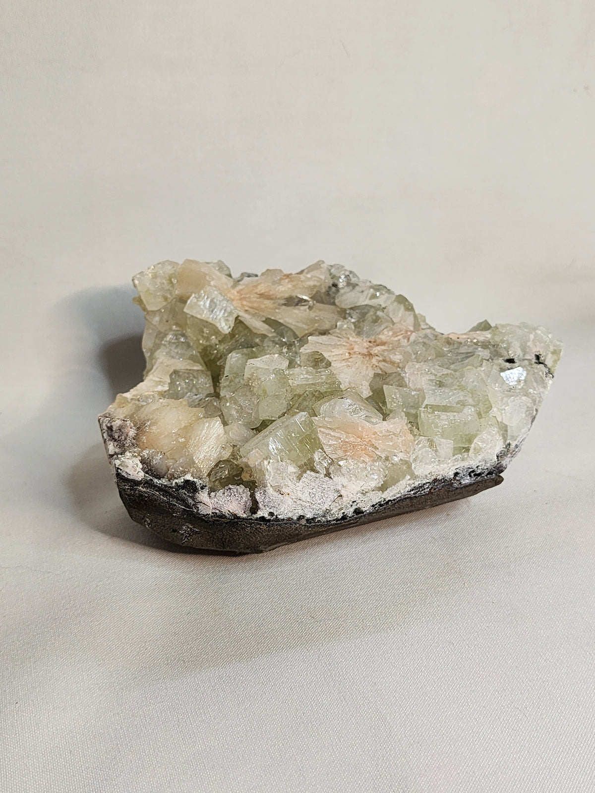 Calcite Specimen with Peach Stilbite