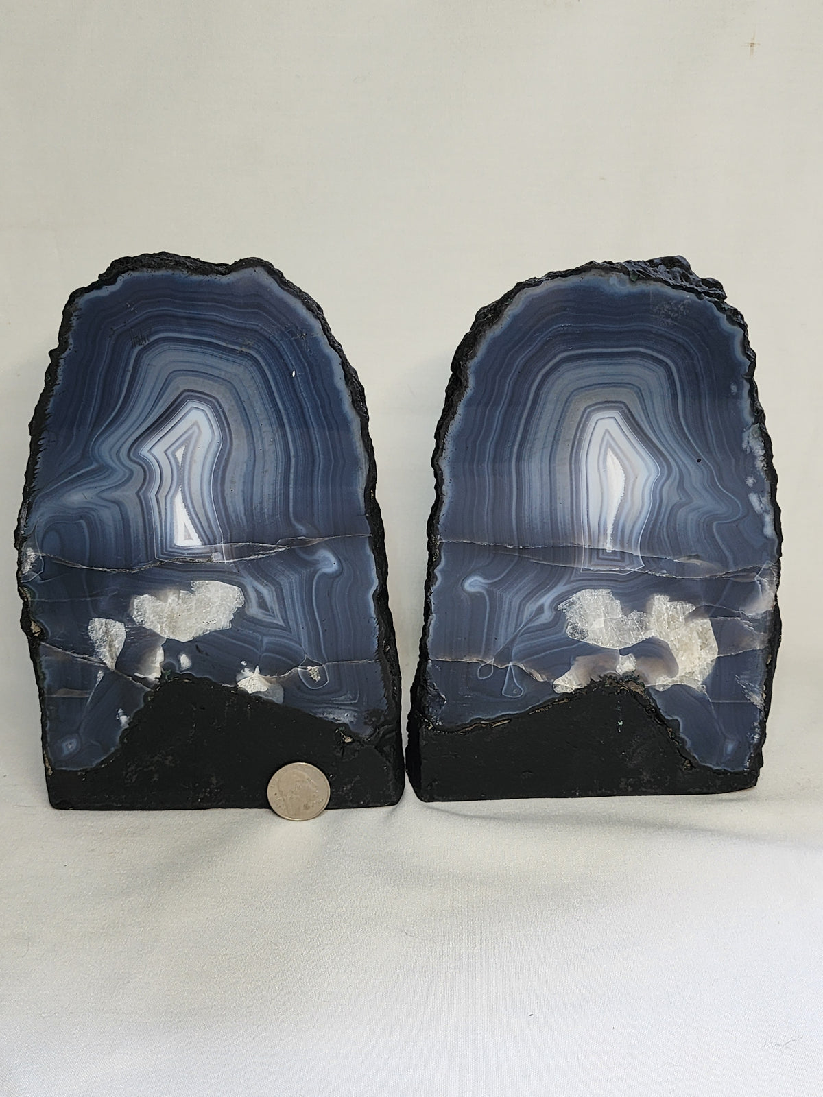 Blue Agate Cathedral Pair