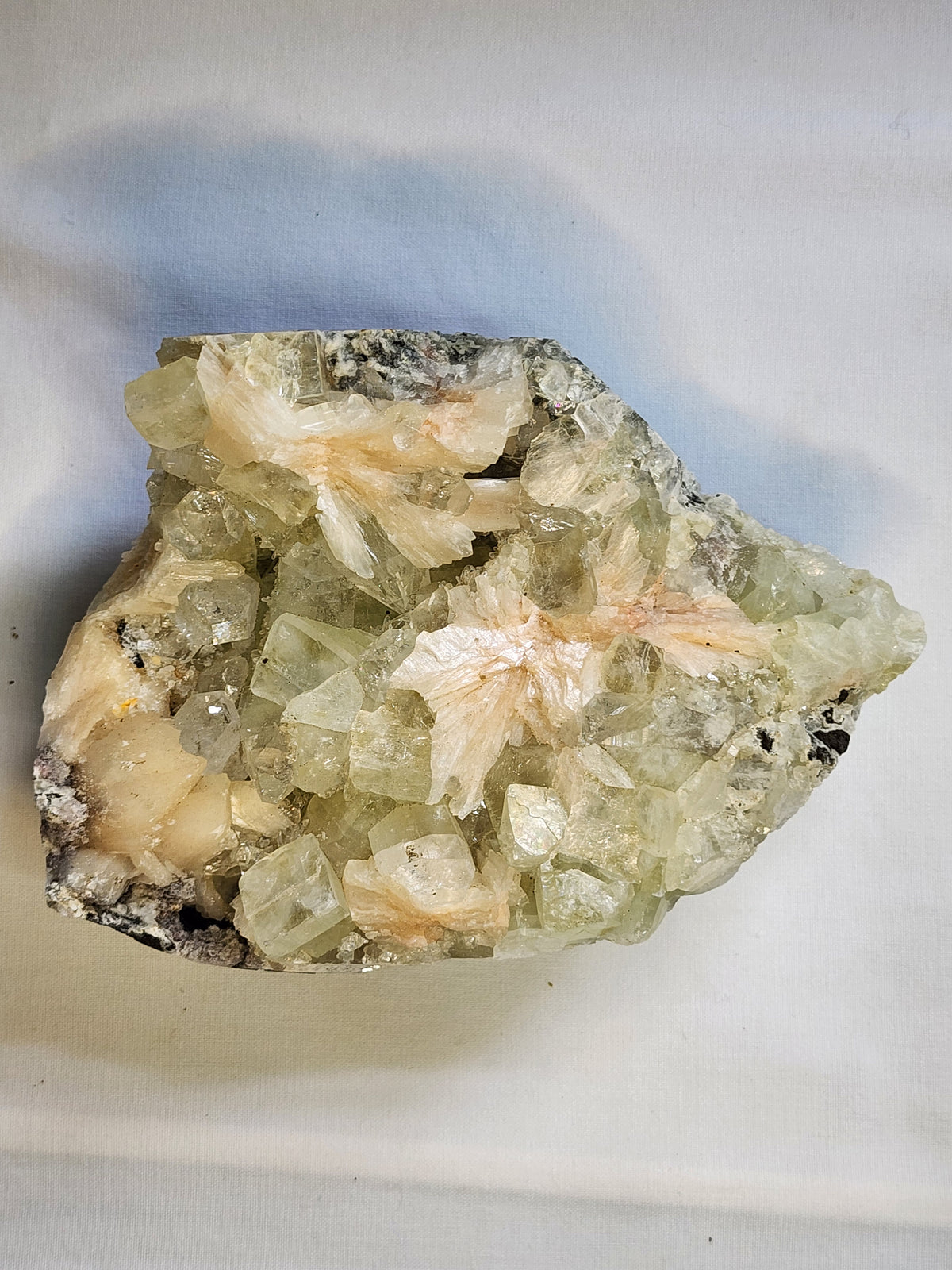 Calcite Specimen with Peach Stilbite