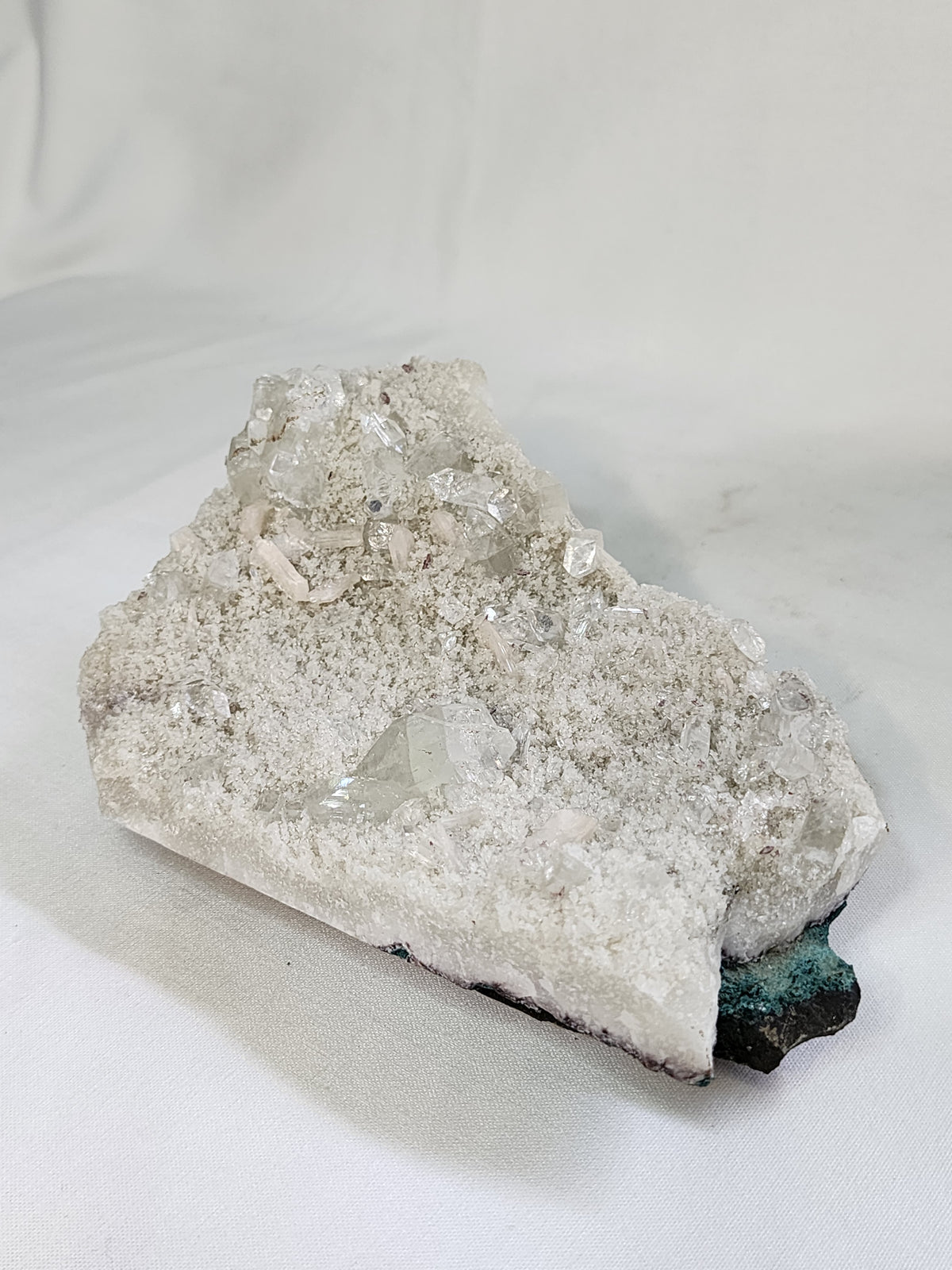 Apophylite on Druzy Quartz Specimen