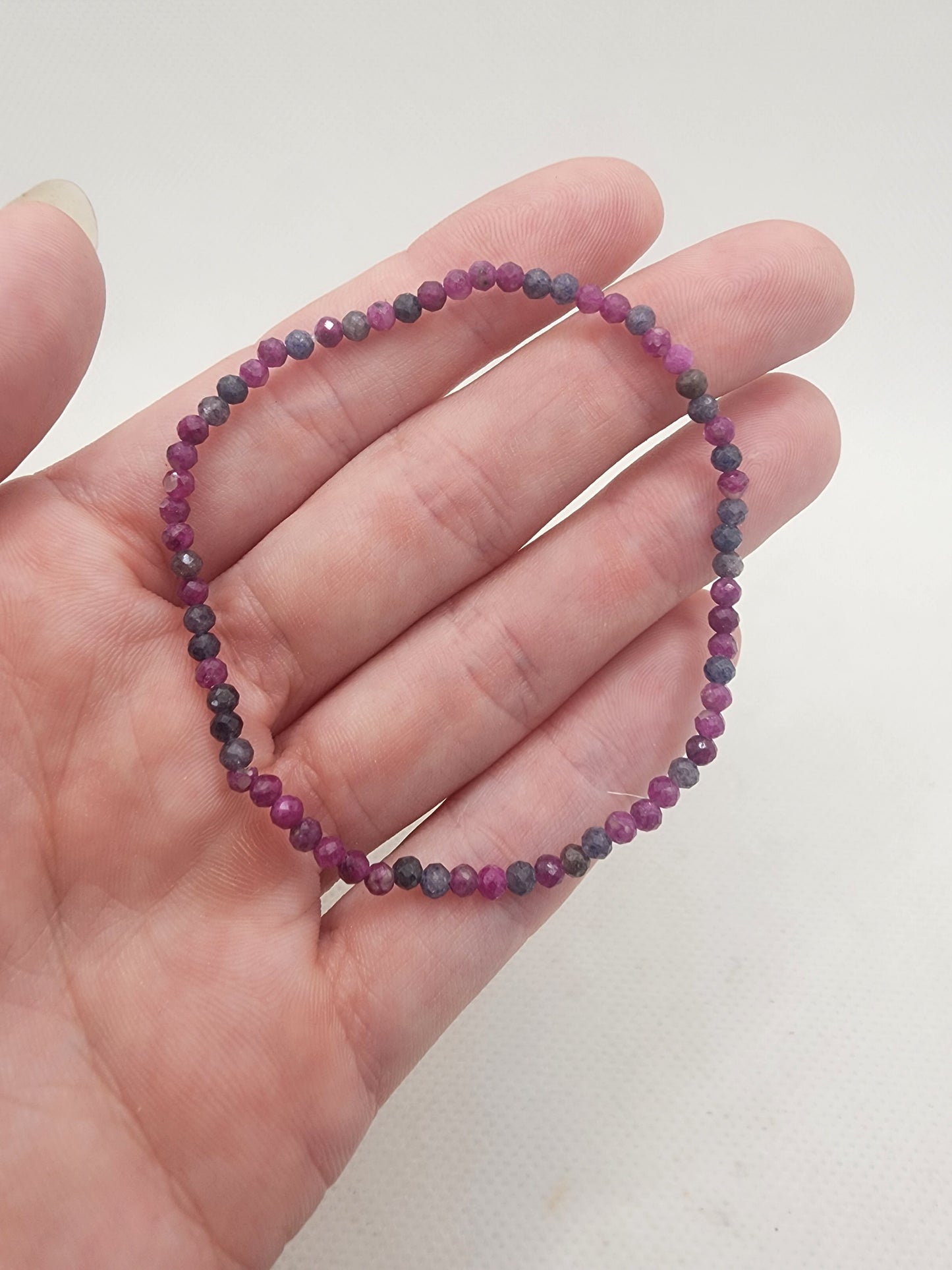 Ruby Sapphire 3mm Faced Bracelet
