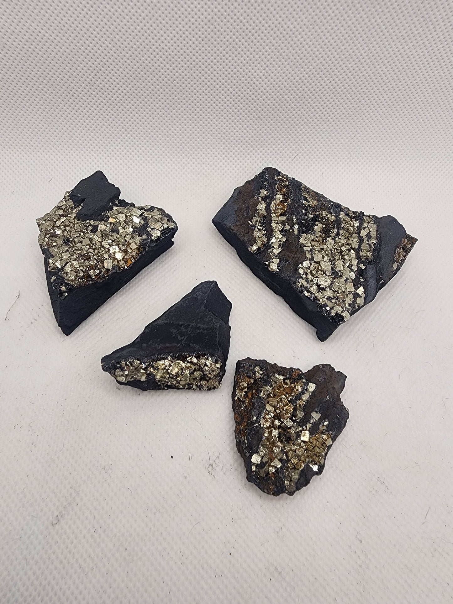 Pyrite on Shungite Specimen 1pc