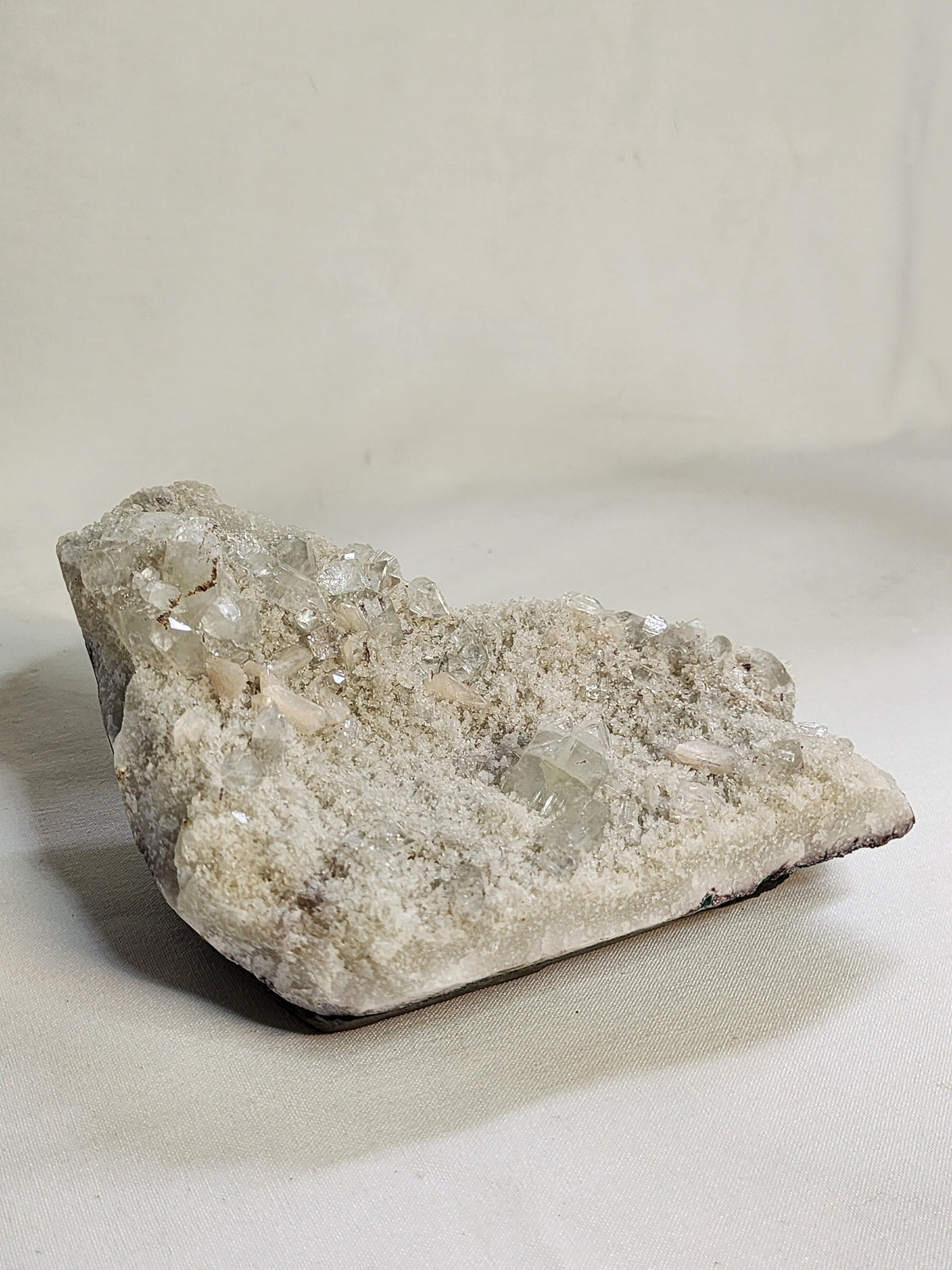 Apophylite on Druzy Quartz Specimen