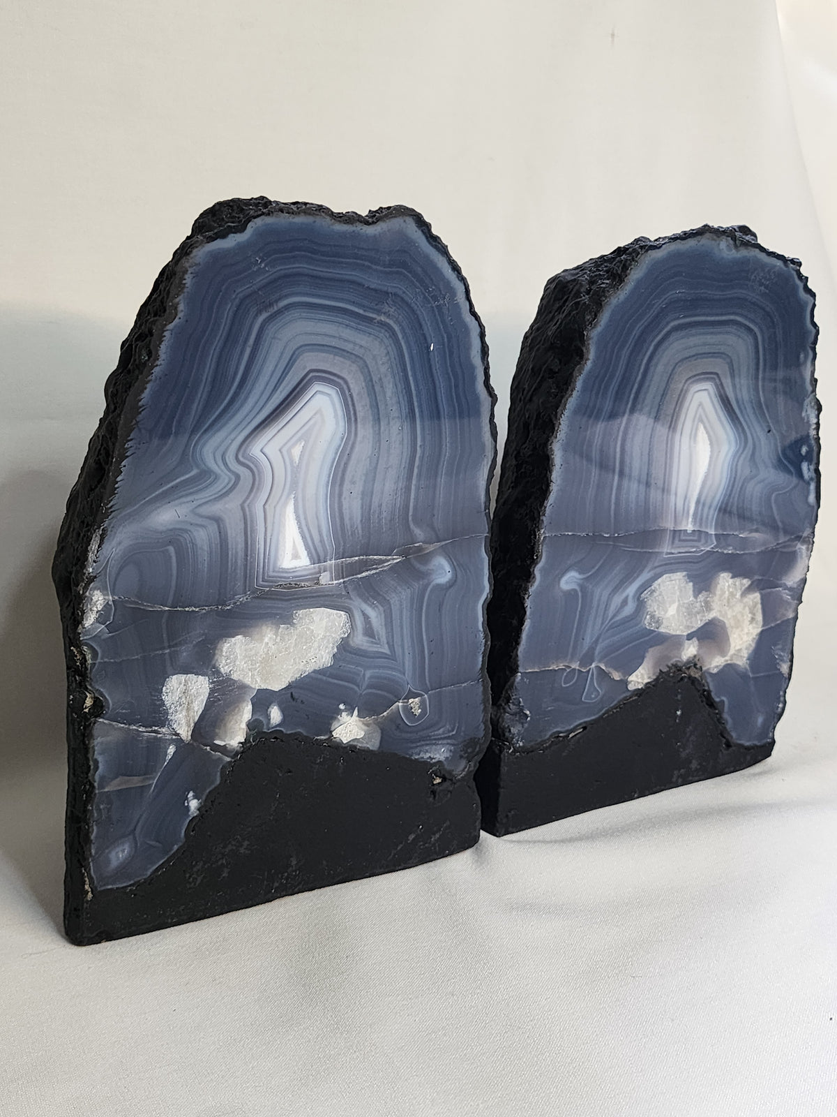 Blue Agate Cathedral Pair